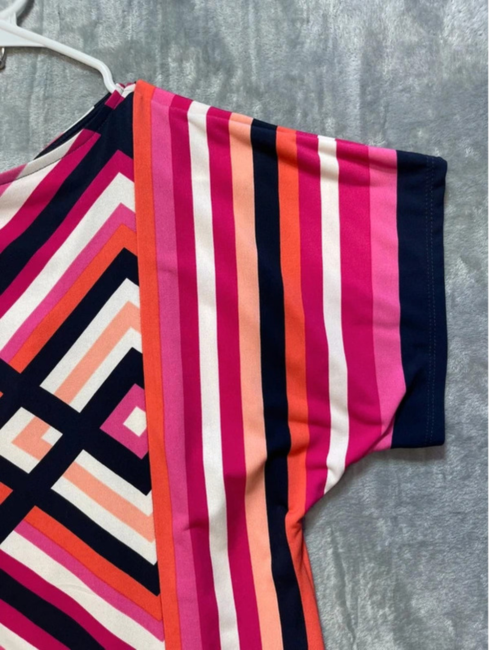 Studio One New York Womens Dress Pink Navy Geometric Size Large - Picture 3 of 9